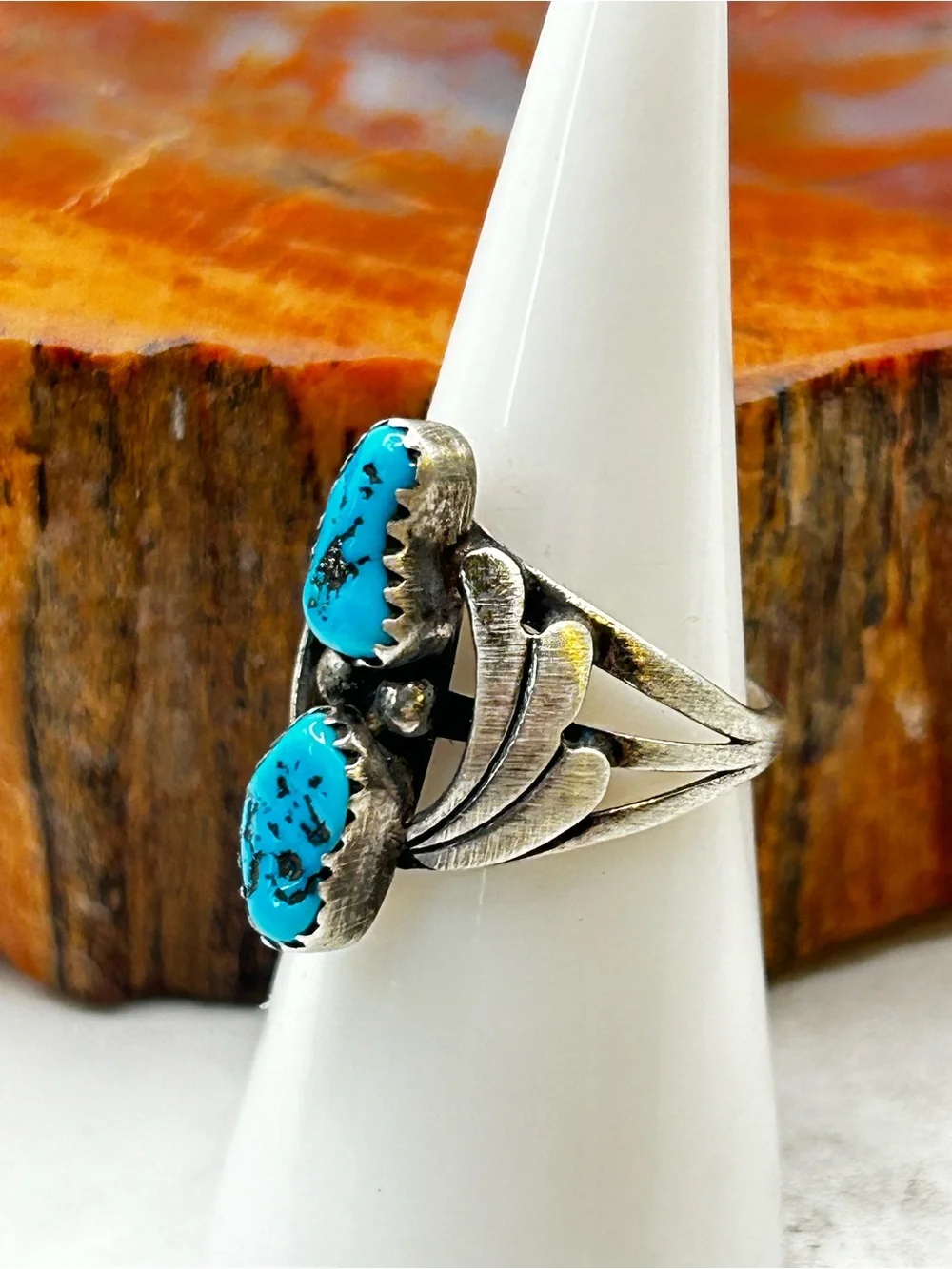 Southwest Sterling Silver Turquoise Ring - Size 6